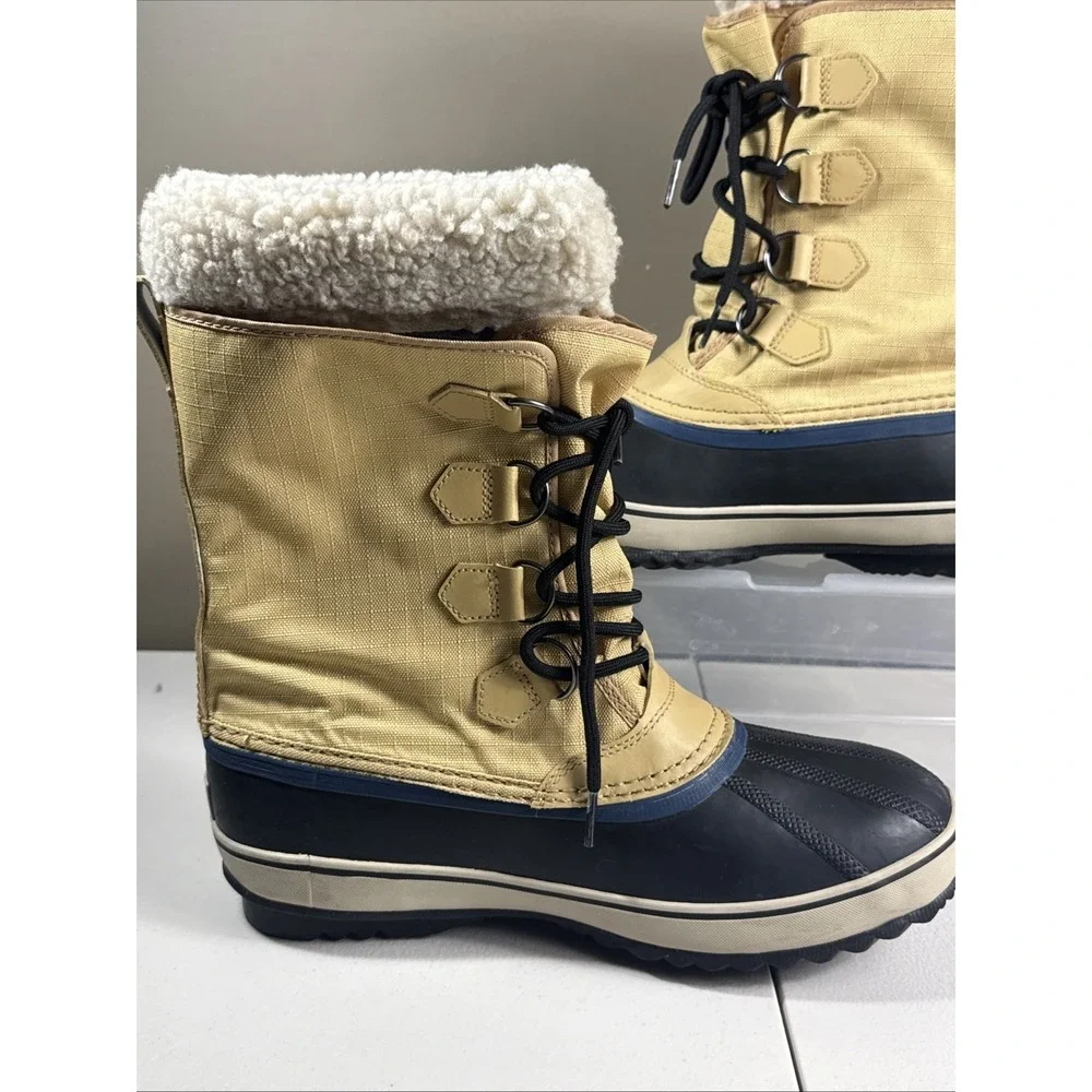 Sorel 1964 Pac‎ Nylon Waterproof Winter Snow Boot Men US 9 Tan/Black WORN ONCE!